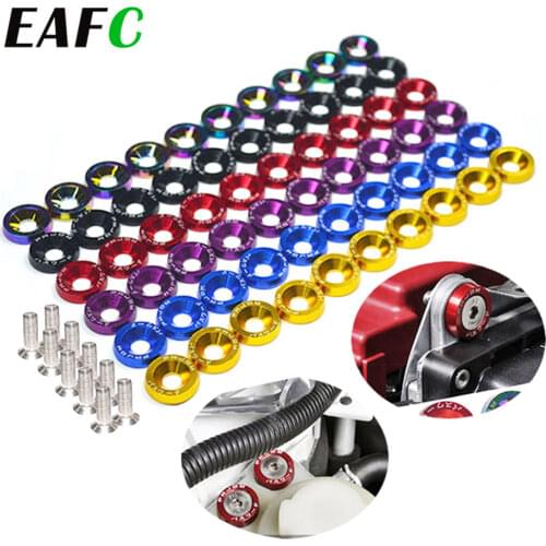 10pcs M6 JDM Car Modified Hex Fasteners Fender Washer Bumper Engine Concave Screws Car-styling