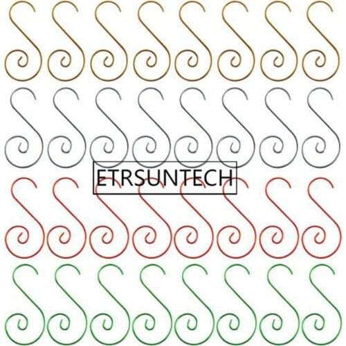100sets Christmas Wreath Hooks Multifunctional S Shaped Steel Hangers For Decorations Christmas Tree