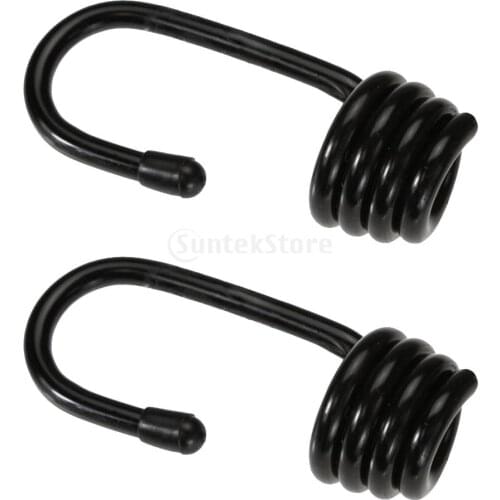 2 Pieces Plastic Coated Steel Wire Hooks for 8mm Shock Cord Bungee Elastic Rope