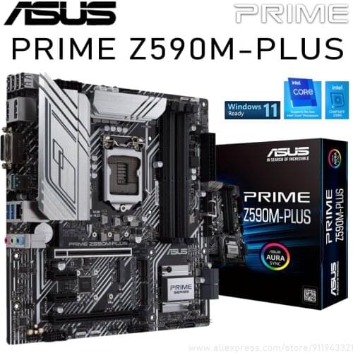 Asus LGA 1200 PRIME Z590M-PLUS Z590 Motherboard PCI-E 4.0 DDR4 128GB SATA III USB3.2 Micro ATX Motherboard 1200 Placa-mãe New