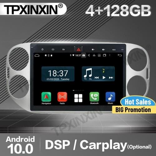 128G Carplay Car Radio 2 Din Stereo Receiver Android For VW Tiguan 2013 2014 2015 GPS Navigation Player Audio Recorder Head Unit