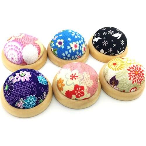 Wood base needle pin cushion pillow needles holder sewing craft stitch needlewor