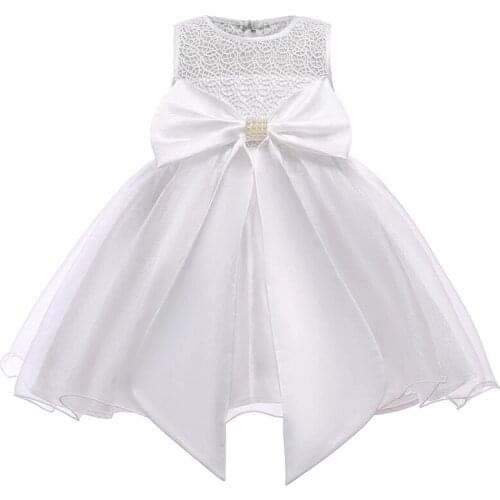 Kids Girls Evening Princess Formal Dresses For Teens Baby Girl White Elegant Birthday Party Wedding Dress Children Clothing 2019