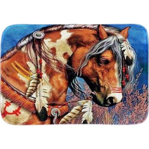 Home Decorative Doormats Printed With Montana West Horse Soft Lightness Indoor Outdoor Mats Short Plush Fabric Bathroom Mats