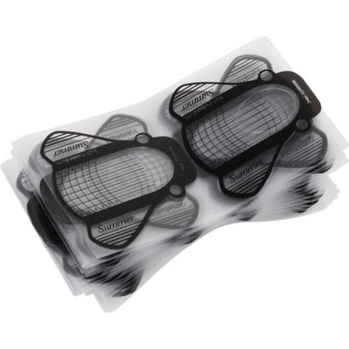 20/100pcs Nail Form Transparent Nail Art French Acrylic UV Gel Tips Extension Sticker Builder Form Guide Stencil Manicure Tools