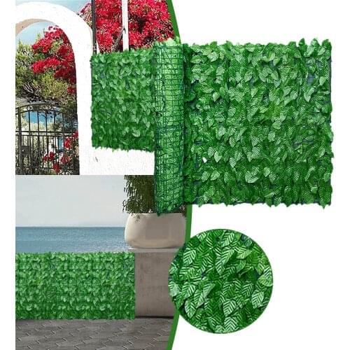 Artificial Plant Rattan Fence Simulated Leaf Fence Net Balcony Fence Home Garden Indoor Outdoor Home Green Plant Wall Decoration