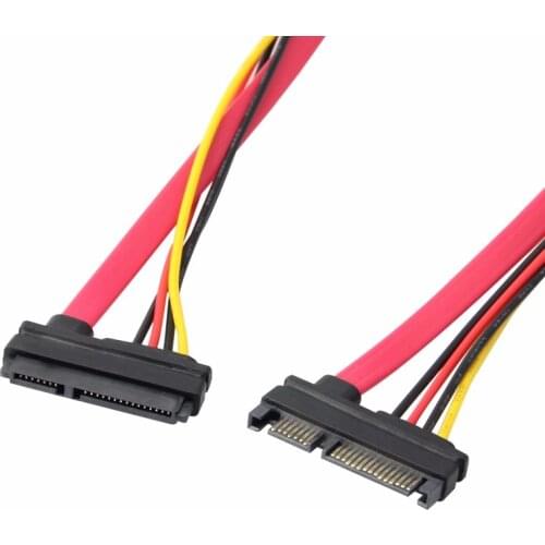 Red Color SATA 3 III 3.0 7+15 22 Pin 22p SATA power Male to Female Data Extension Cable SATA Cable 30cm sata power cable cables