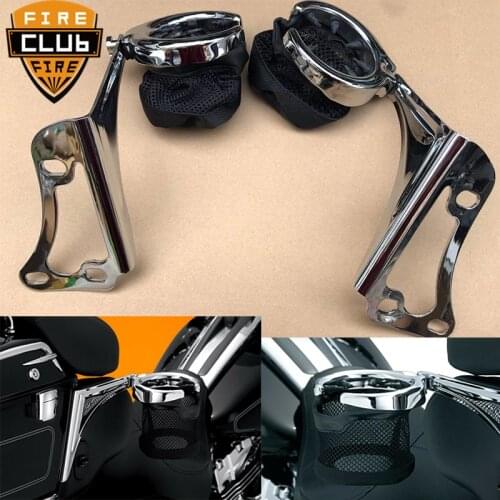 Motorcycle Chrome Rear Passenger Drink Cup Holder For Harley Electra Glide Ultra Classic Touring 1998-2013