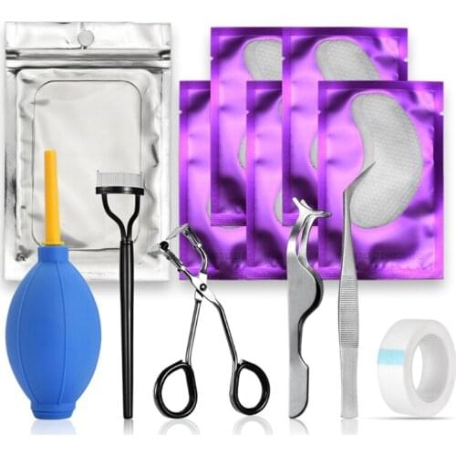 False Eyelashes Extension Training Set Grafting Eyelash Practice Kit Eyelash Adhesive Glue Cleanser Brush Home DIY Tool