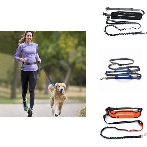 Nylon Adjustable Dogs Leash Running Elasticity Hand Freely Pet Products Dogs Harness Collar Jogging Lead and Waist Rope