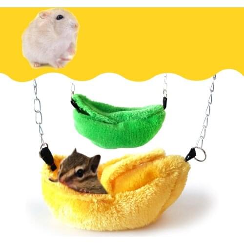 New Hamster Hanging House Hammock Cage Sleeping Nest Pet Bed Rat Hamster Toys Cage Swing Pet Banana design Small Animals