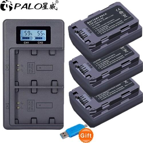 PALO 100% Original NP-FZ100 NPFZ100 NP FZ100 Battery + LCD Dual USB Charger for Sony NP-FZ100, BC-QZ1, Sony a9, a7R III, a7 III