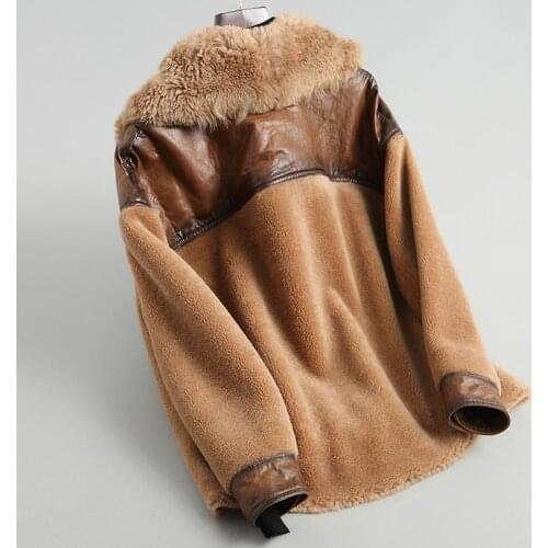 Coat Female Jacket Real Winter Autumn Furry Wool Fur Coats and Jackets Plus Size Korean Manteau Femme 1064 KJ4910