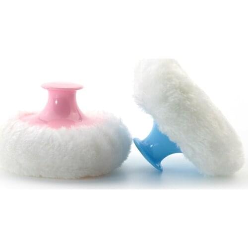 Blue /Rose Red Cosmetic Puff Powder with handle Smooth Womens Makeup Foundation Sponge Honey Powder Puff