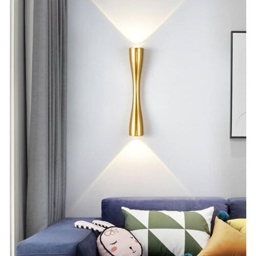 Modern Simple Golden Wall Lamp Nordic Creative LED Wall Lighting Living Room Bedroom Bedside Restaurant Sconce Luminaire Light