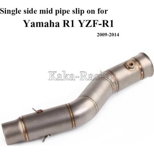 YZF R1 51/61MM Stainless Steel Motorcycle Exhaust Muffler Mid link Pipe Single side tube slip on for Yamaha R1 YZF-R1 2009-2014