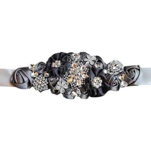 Women Wedding Belts Crystals Robbin Sash for Bride Artificial in Stock