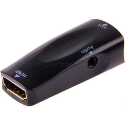 2pcs Gold Plating HDMI Female TO VGA Female adapter with audio port HDMI TO VGA converter