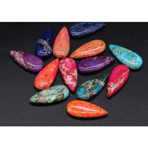 2020 New Natural Emperor Stone Charms Long Drop Shape Pendant for Women Jewelry Making Elegant Necklace Earring Accessories