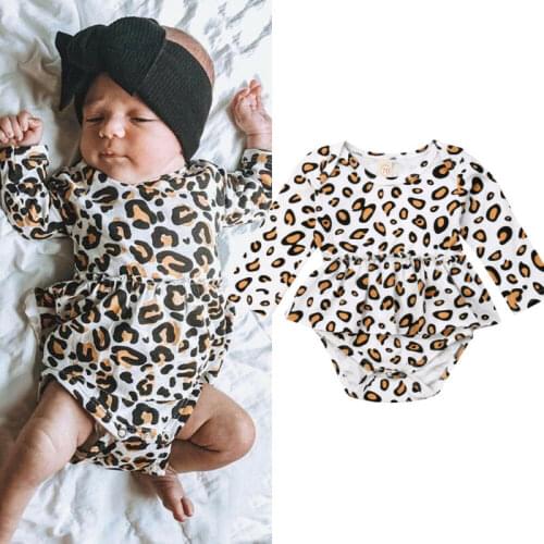 2021 Baby Girl Clothes Long Sleeve Bodysuit Newborn For Kids Costume Children Toddler Tiny Cottons Leopard Print Autumn