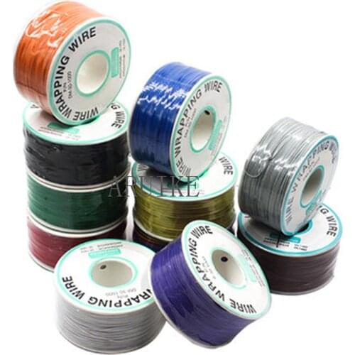 250 m 30 AWG Wrapping Wire 10 Colors Single Strand Copper Cable Ok Wire Electrical Wire for Laptop Motherboard PCB Solder