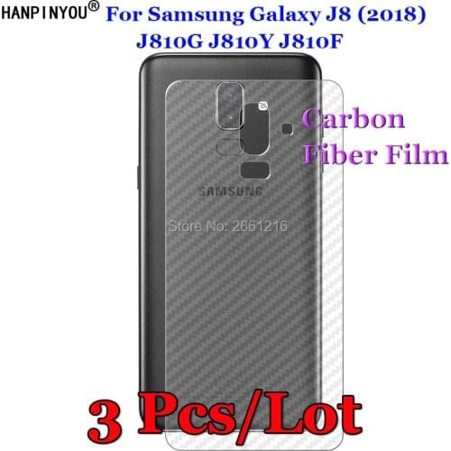 3 Pcs/Lot For Samsung Galaxy J8 (2018) J810G J810Y 3D Non-slip Clear Carbon Fiber Back Film Screen Protector Protective Sticker