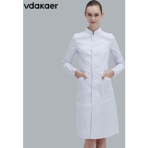 4 color Beauty salon Labor insurance work clothes nurse Slim Long Sleeve collar coat Medical Coat Uniform Lab Coat hospital gown