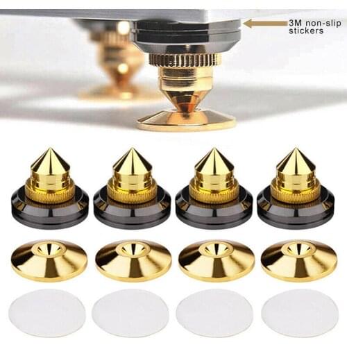 4PCS/Set Golden-Plated Speaker Spikes Speaker Stands CD O Subwoofer Amplifier Turntable Isolation Feet