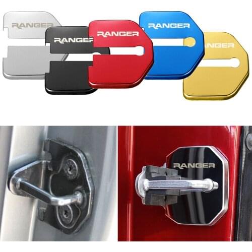 4PCS Car Door Lock cover Protect Buckle Cover Latch Stop Anti Rust Car accessories For Ford Ranger Car Styling