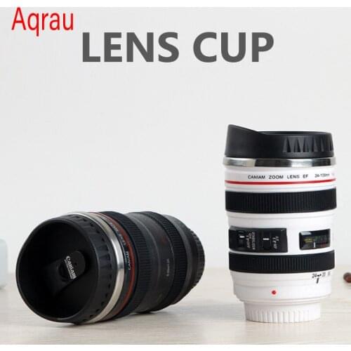 Thermal Mug Cup Beer Steel Coffee Thermos Bottle Cooler Tumblers Camera Lens With Cover Travel Outdoor Vacuum Flasks Drinkware