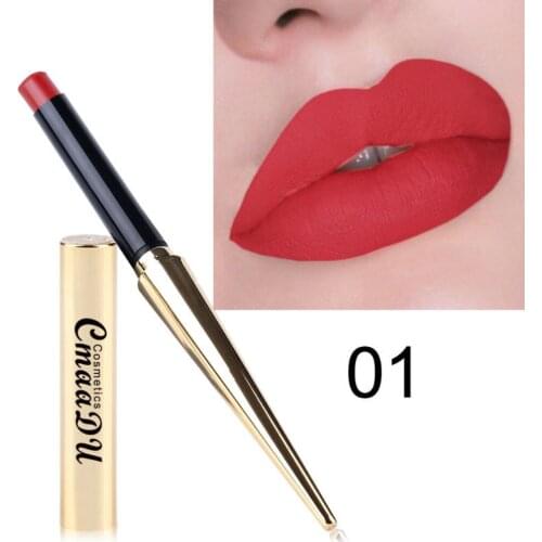 CmaaDu 12 Colors Gold Matte Lipstick Make Up Waterproof Nude Lipstick Long Lasting Lipstick Kit Lip Gloss Cosmetics P TSLM2