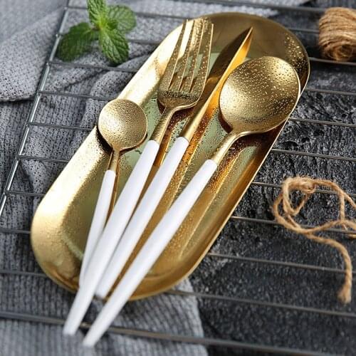 2 3 4Pcs/Set Dinner Dinnerware Set Cutlery Silverware Flatware Tableware Sets Stainless Steel Knife Forks Tea Spoon Kitchen Tool