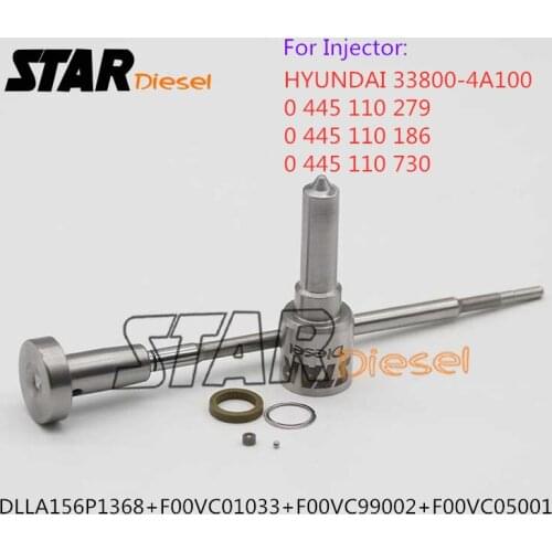 STAR diesel Nozzle DLLA156P1368 0433171848 Valve F00VC01033 Repair Kits For HYUNDAII 338004A100 0445110279 0445110186 0445110730