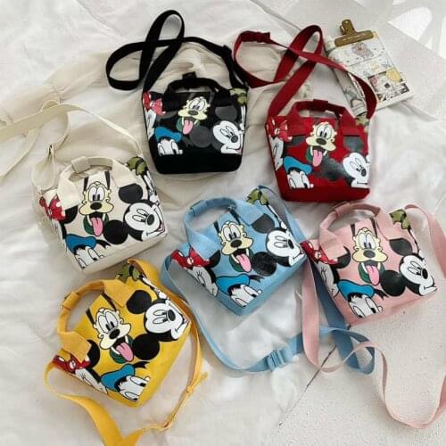 New Disney Mickey mouse canvas printed shoulder bag childrens backpack girls womens bag spring and summer coin purse