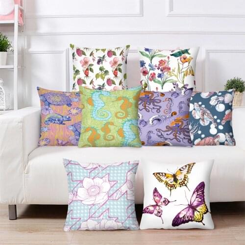 Animals Pillowcase Butterfly Pillow Cover Home Decor Cushion Cover Printing Car Pillow Cases 45x45cm Sofa Decorative Pillows