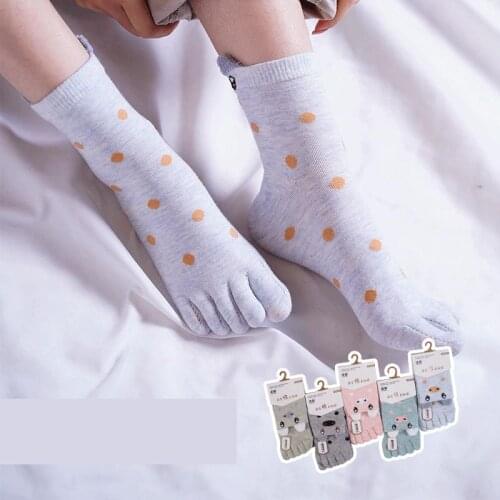 Cartoon Five Finger Socks Animation Adult Women Socks Lovely Female Split Toe Socks