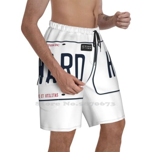 Howard License Plate MenS Summer Short Pants Beach Shorts Howard Hu Washington Dc University College Hbu