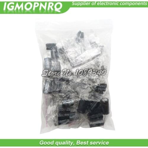 125pcs/lot 25value 1uF-2200uF Electrolytic Capacitor Kit 16V/25V/50V Electrolytic Capacitors Assortment set 1000UF 470UF 100UF