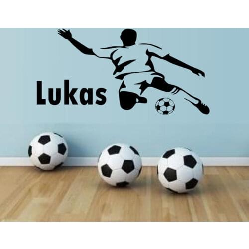 Custom Name Football Player Wall Stickers Home Decor Boy Bedroom Personalise Nursery decal Mural Removable Kids Room