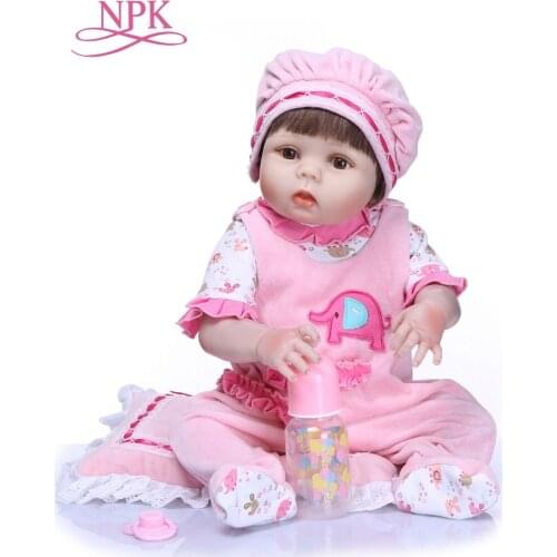 NPK 57CM Full Silicone Reborn Baby Doll Kid Playmate Gift For Girls Vinyl Baby Girl Alive Soft Toys For Bebes Reborn Brinquedo