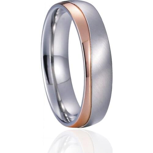 Two Tone Rose golden wedding band rings for male men and women Alliance LOVE man couples ring marriage anniversary valentines