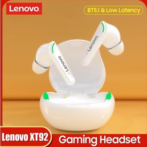 Original Lenovo XT92 Gaming Earphone Wireless BT5.1 Low Latency Earbuds Professional Gamer Headset Noise Reduction with HD Mic