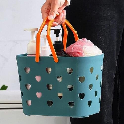 Plastic Storage Basket Portable Shower Caddy Bin With Handle Organizer Bathroom Accessories Dirty Clothes Washing Storage Basket