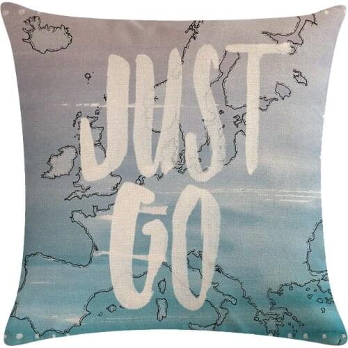 Seaside Linen Cushion Cover Letters Print Sunset Scenery Decorative Pillow Cases for Sofa Couch Bedroom Summer Fresh Home Decor
