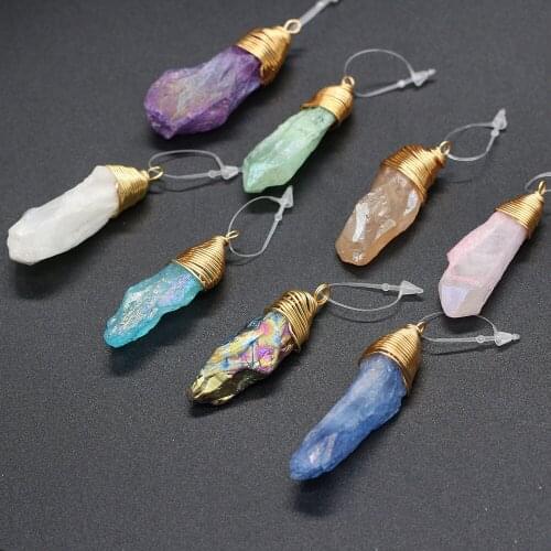 Natural Stone Pendants Irregular Shape Crystal Pendant for Jewelry Making Diy Necklace earring accessories Reiki Healing Gift