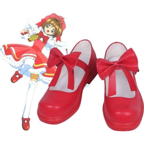 Card Captor Sakura Clear Card Sakura Cosplay Shoes Red Custom Made
