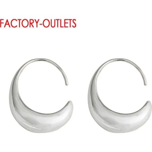 Silver 925 Jewelry C type Minimalist Hoop Earrings For Women Elegant Female New Years Christmas Jewelry Accessories Gifts