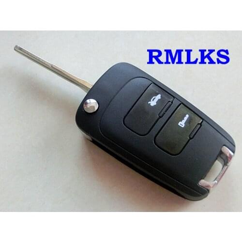 RMLKS Folding Flip Remote Key Case Shell Fit For Chevrolet Epica 2 Button Uncut blade