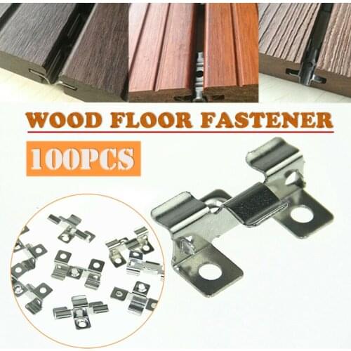 100pcs Stainless Steel Hidden Fastener Wooden Floor Metal Fasteners Anti-corrosive Furniture Hardware Corner Bracket Accessories