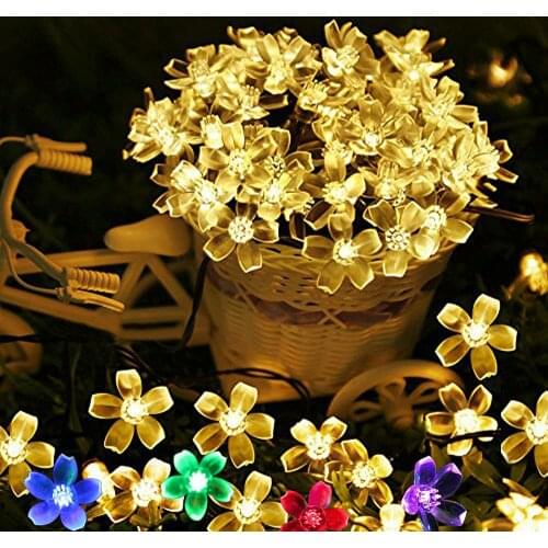 10M 100LED Plug in Garland Flower LED String Lights Fairy Crystal Cherry Blossom LED Festoon Decoration for Holiday Wedding Room